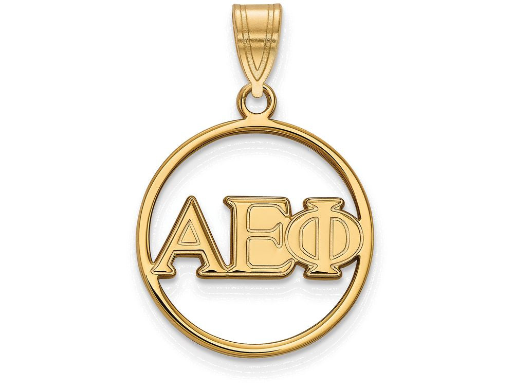 Logoart Sterling Silver Gp Alpha Epsilon Phi Small Circle Pendant