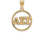 Logoart Sterling Silver Gp Alpha Sigma Tau Medium Circle Pendant