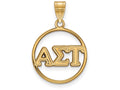 Logoart Sterling Silver Gp Alpha Sigma Tau Medium Circle Pendant