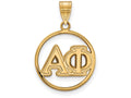 Logoart Sterling Silver Gp Alpha Phi Medium Circle Pendant