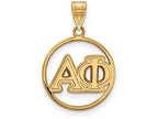Logoart Sterling Silver Gp Alpha Phi Medium Circle Pendant