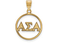Logoart Sterling Silver Gp Alpha Sigma Alpha Small Circle Pendant