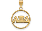 Logoart Sterling Silver Gp Alpha Xi Delta Medium Circle Pendant