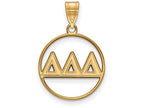 Logoart Sterling Silver Gp Delta Delta Delta Medium Circle Pendant
