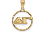 Logoart Sterling Silver Gp Delta Gamma Medium Circle Pendant
