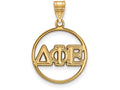 Logoart Sterling Silver Gp Delta Phi Epsilon Medium Circle Pendant