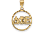 Logoart Sterling Silver Gp Delta Phi Epsilon Medium Circle Pendant