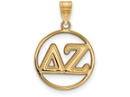 Logoart Sterling Silver Gp Delta Zeta Medium Circle Pendant