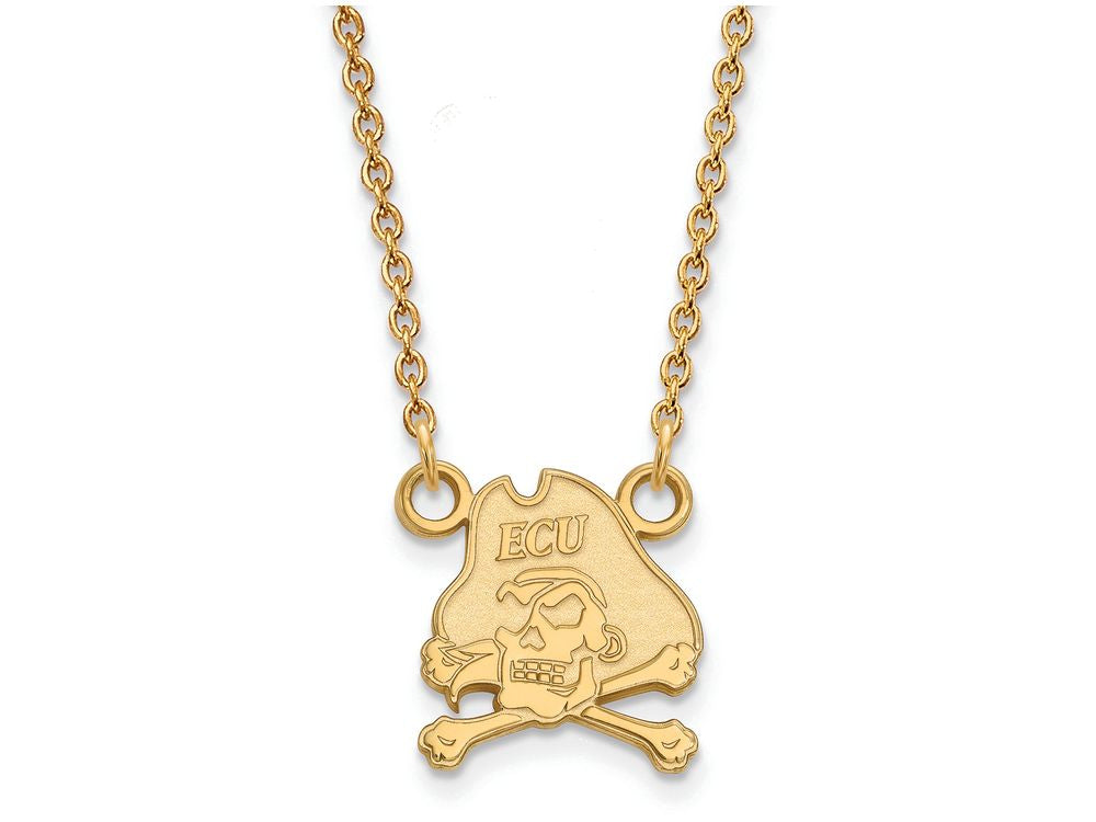 Logoart Sterling Silver Gp East Carolina University Small Pendant Necklace