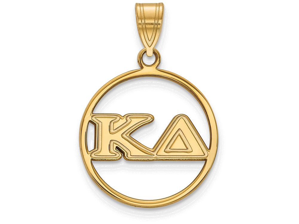 Logoart Sterling Silver Gp Kappa Delta Medium Circle Pendant