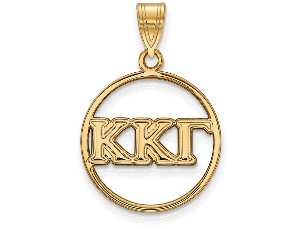 Logoart Sterling Silver Gp Kappa Kappa Gamma Medium Circle Pendant