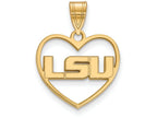 Logoart Sterling Silver Gp Louisiana State University Pendant In Heart