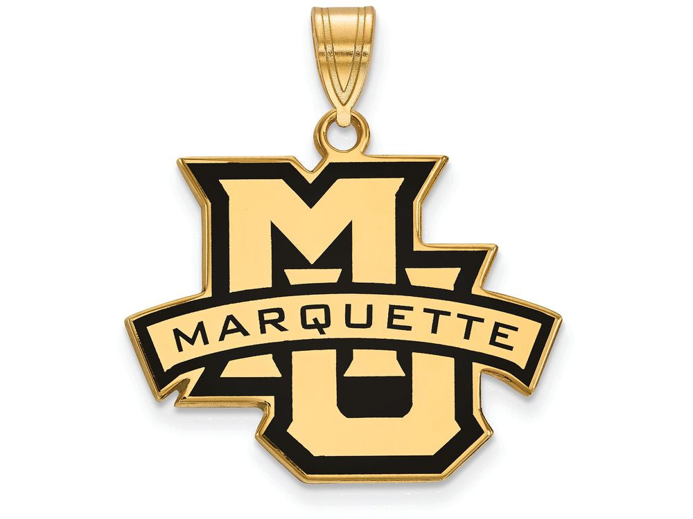 Logoart Sterling Silver Gp Marquette University Large Enamel Pendant