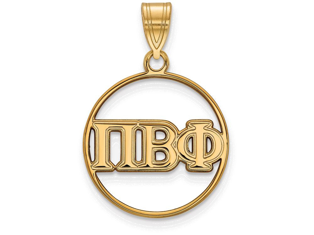 Logoart Sterling Silver Gp Pi Beta Phi Medium Circle Pendant
