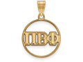 Logoart Sterling Silver Gp Pi Beta Phi Medium Circle Pendant