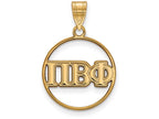 Logoart Sterling Silver Gp Pi Beta Phi Medium Circle Pendant