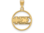 Logoart Sterling Silver Gp Phi Sigma Sigma Medium Circle Pendant