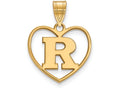 Logoart Sterling Silver Gp Rutgers Pendant In Heart