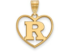 Logoart Sterling Silver Gp Rutgers Pendant In Heart