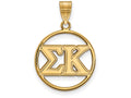Logoart Sterling Silver Gp Sigma Kappa Medium Circle Pendant