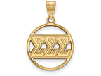 Logoart Sterling Silver Gp Sigma Sigma Sigma Mediuml Circle Pendant