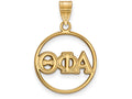 Logoart Sterling Silver Gp Theta Phi Alpha Medium Circle Pendant