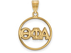 Logoart Sterling Silver Gp Theta Phi Alpha Medium Circle Pendant