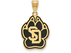 Logoart Sterling Silver Gp University Of South Dakota Large Enamel Pendant