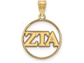 Logoart Sterling Silver Gp Zeta Tau Alpha Medium Circle Pendant