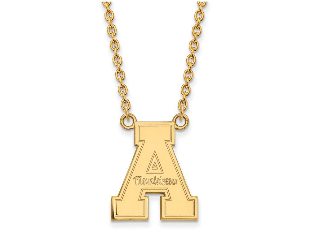 Logoart Sterling Silver Gp Appalachian State U Large Pendant Necklace