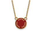 Logoart Sterling Silver Gp Alpha Sigma Alpha Small Enamel Pendant Necklace