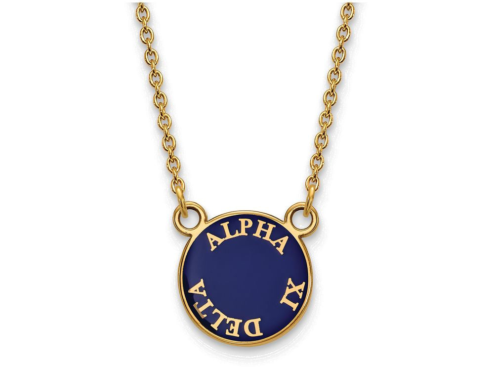 Logoart Sterling Silver Gp Alpha Xi Delta Small Enamel Pendant Necklace