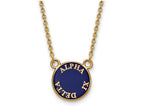 Logoart Sterling Silver Gp Alpha Xi Delta Small Enamel Pendant Necklace