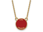 Logoart Sterling Silver Gp Chi Omega Extra Small Enamel Pendant Necklace