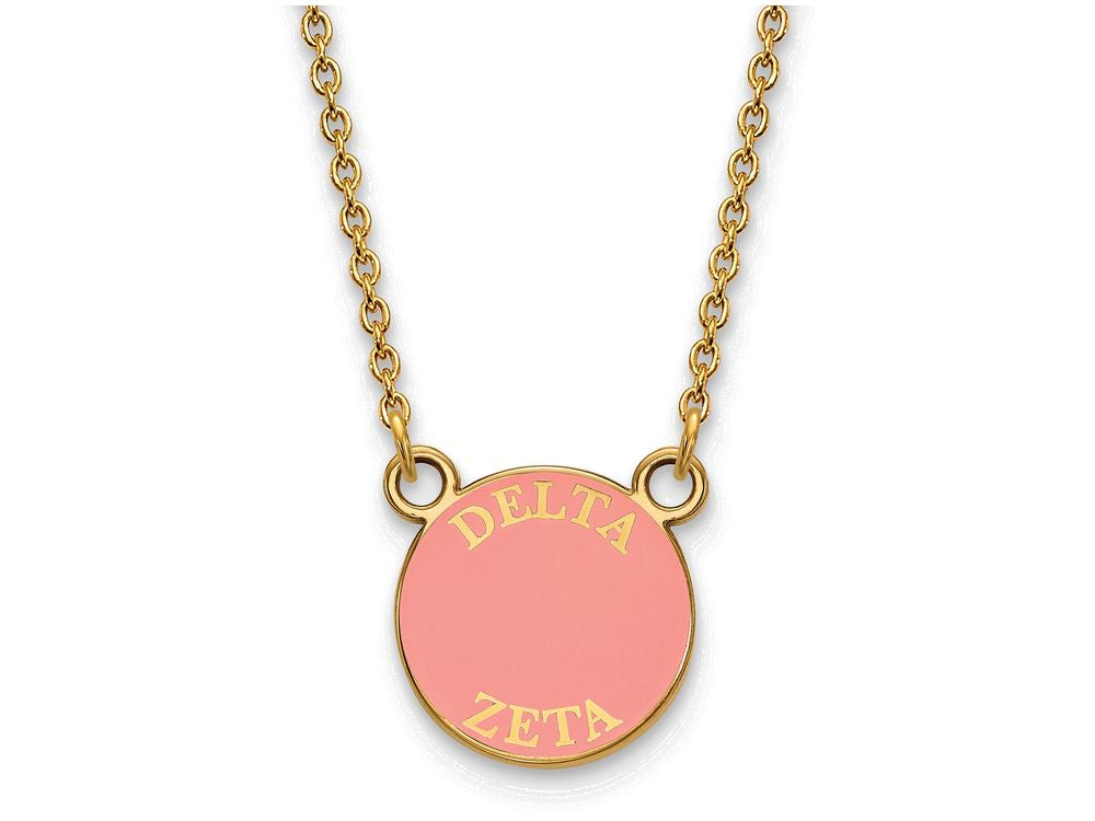 Logoart Sterling Silver Gp Delta Zeta Small Enamel Pendant Necklace