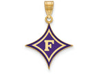 Logoart Sterling Silver Gp Furman University Large Enamel Pendant