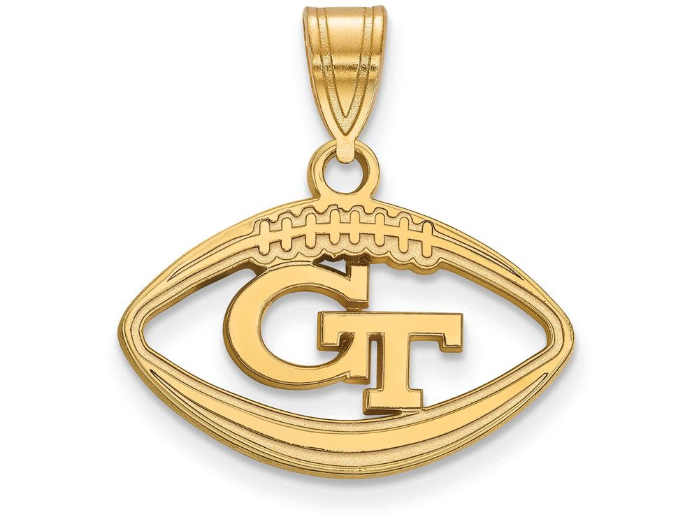 Logoart Sterling Silver Gp Georgia Institute Of Tech Pendant In Football
