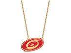Sterling Silver Gp Nhl Logoart Carolina Hurricanes Large  Enamel Pendant Necklace
