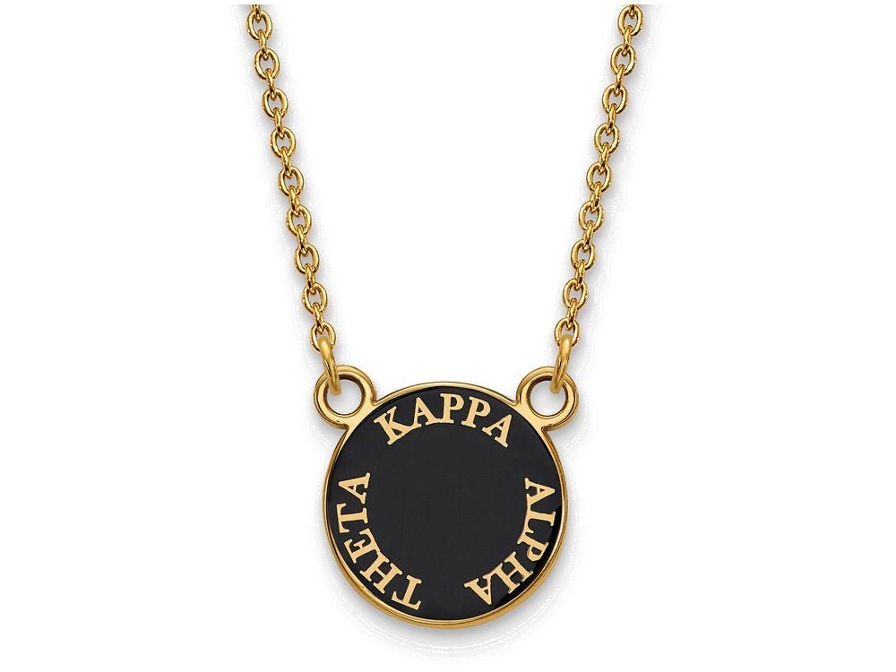 Logoart Sterling Silver Gp Kappa Alpha Theta Small Enamel Pendant Necklace