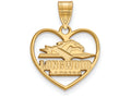 Logoart Sterling Silver Gp Longwood University Pendant In Heart