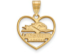 Logoart Sterling Silver Gp Longwood University Pendant In Heart