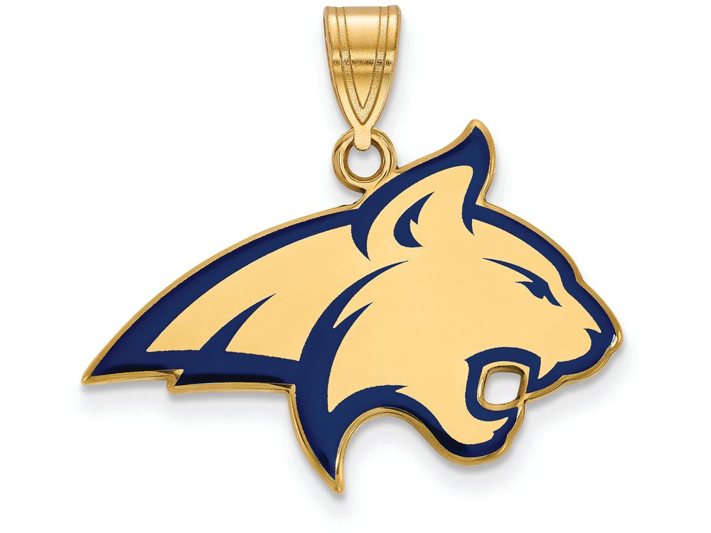 Logoart Sterling Silver Gp Montana State University Large Enamel Pendant