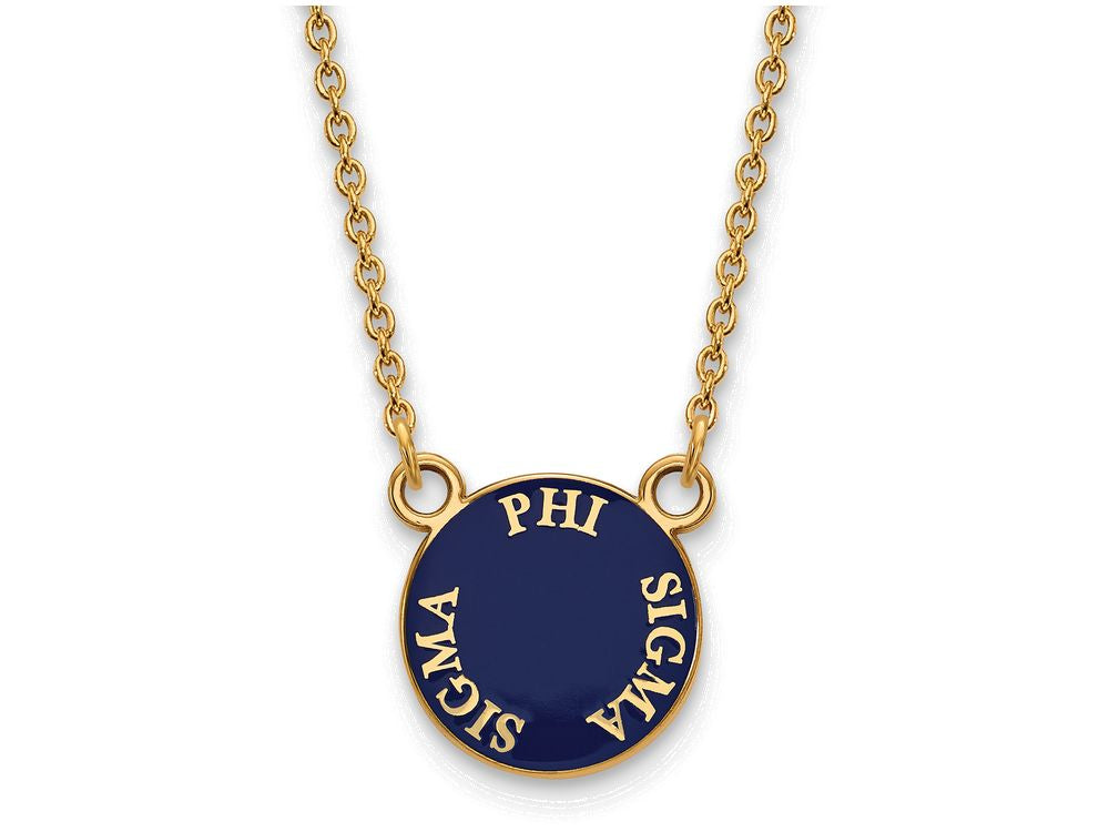 Logoart Sterling Silver Gp Phi Sigma Sigma Small Enamel Pendant Necklace