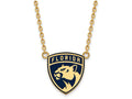 Sterling Silver Gp Nhl Logoart Florida Panthers Large  Enamel Pendant Necklace