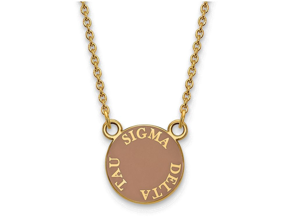 Logoart Sterling Silver Gp Sigma Delta Tau Small Enamel Pendant Necklace