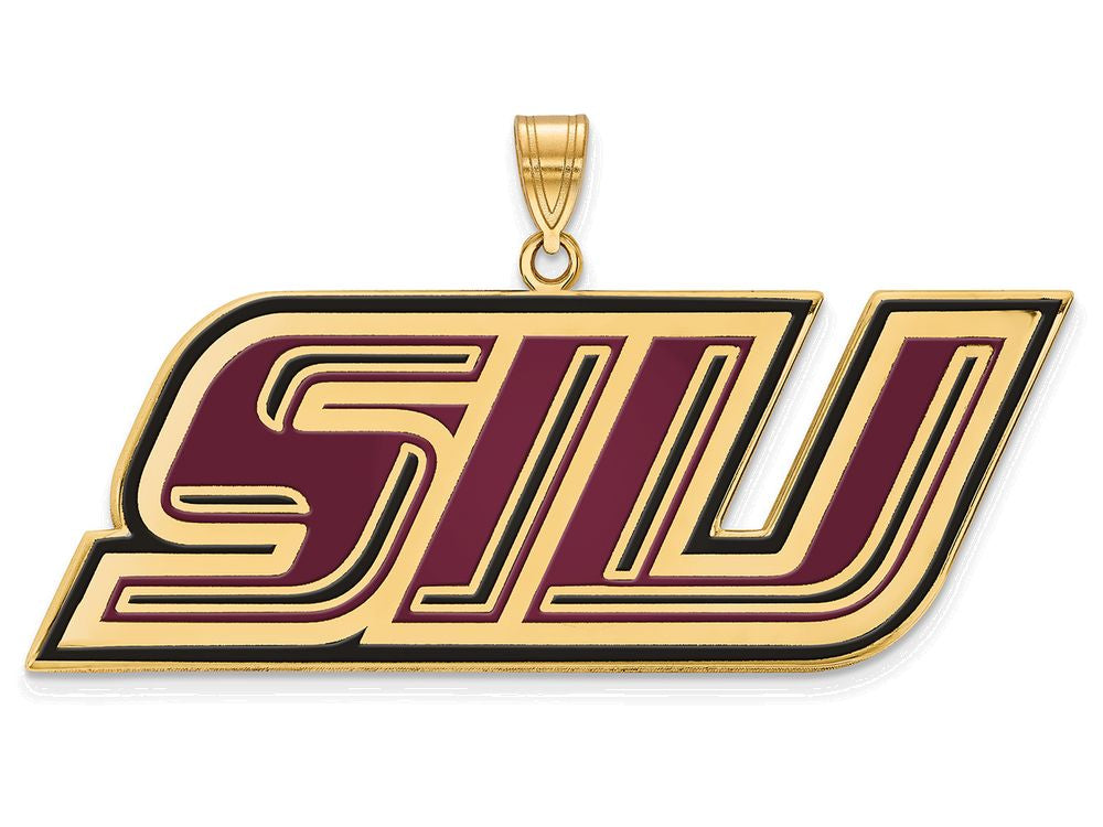 Logoart Sterling Silver Gp Southern Illinois University Large Enamel Pendant