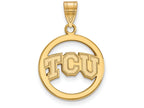 Logoart Sterling Silver Gp Texas Christian University Med Pendant In Circ