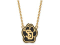 Logoart Sterling Silver Gp U Of South Dakota Large  Enamel Pendant Necklace