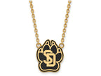 Logoart Sterling Silver Gp U Of South Dakota Large  Enamel Pendant Necklace