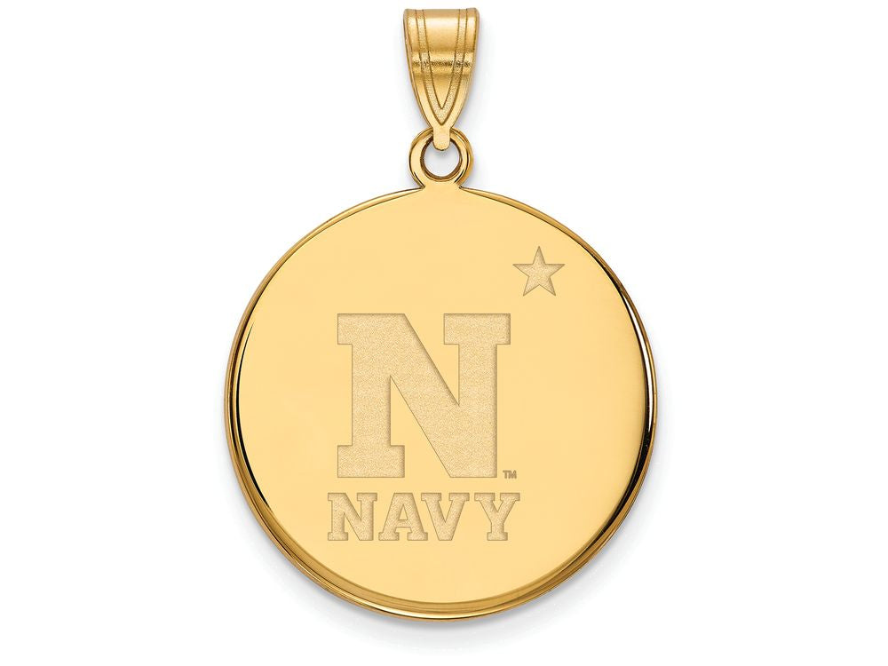 Logoart Sterling Silver Gp Navy Large Disc Pendant